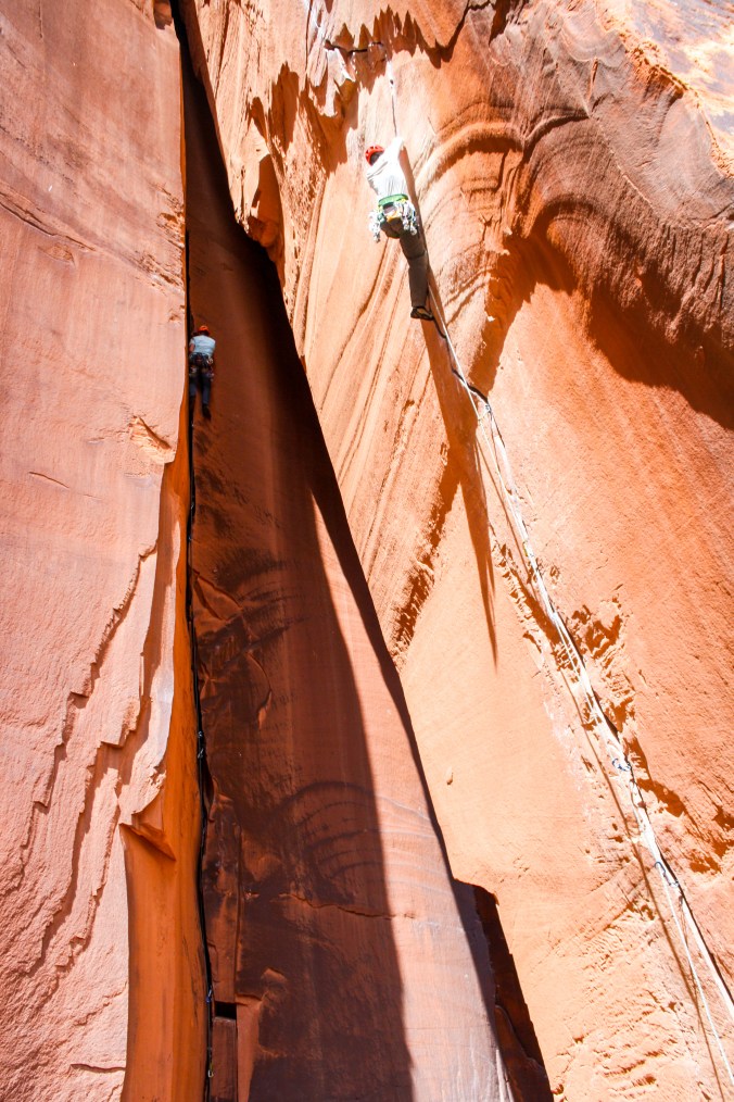 Mark pulling hard on a crazy line